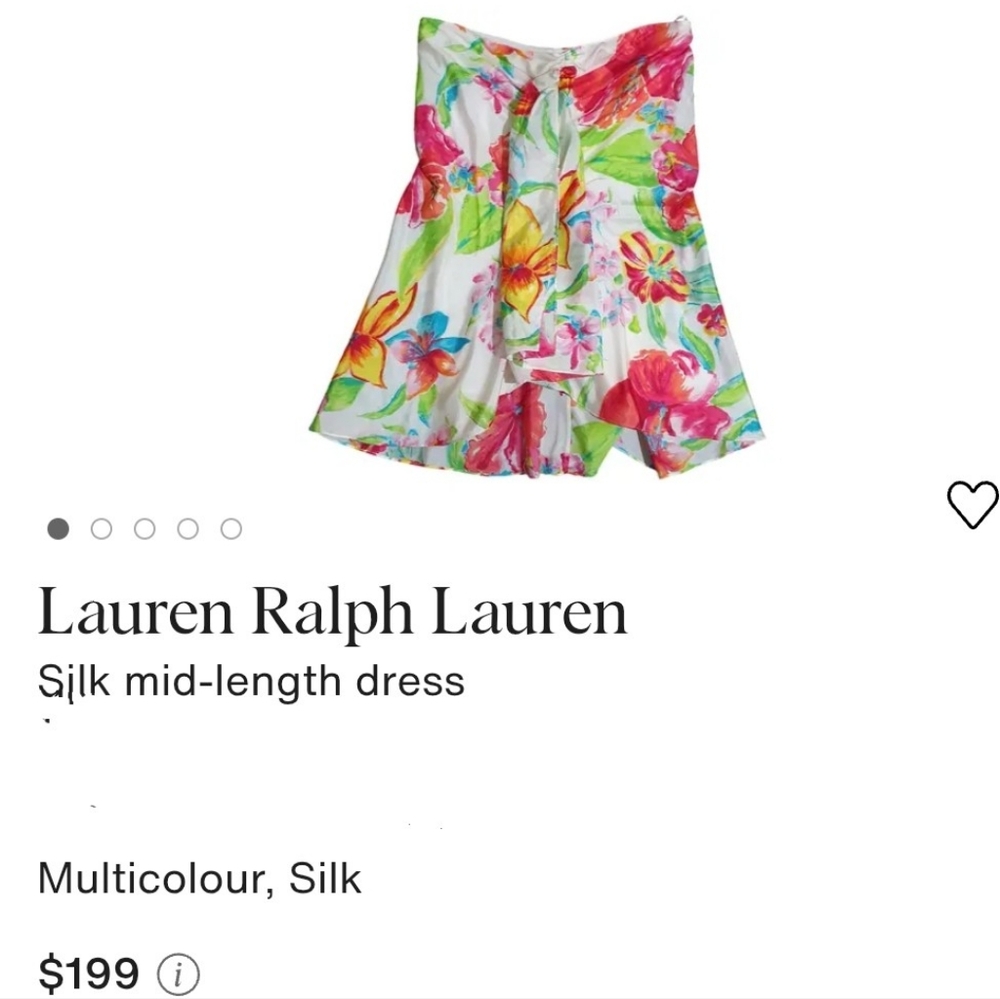 LAUREN RALPH LAUREN 100% Silk Vibrant Abstract Halter Party Dress Size 8 - Picture 6 of 9